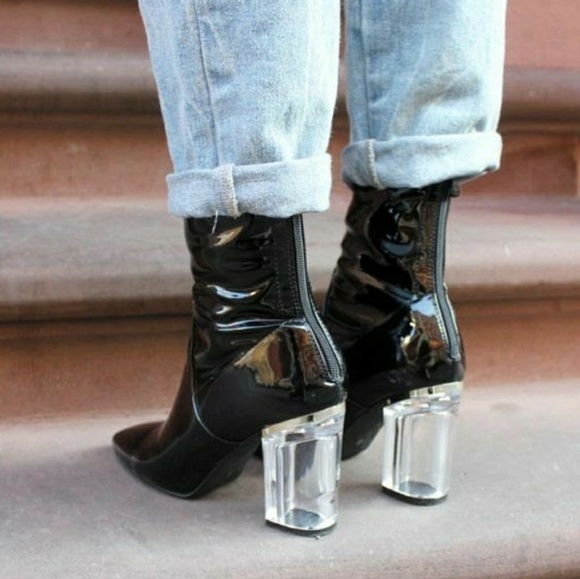 Last Size 9 🖤 Glass Heel Patent leather Boots - Picture 7 of 7